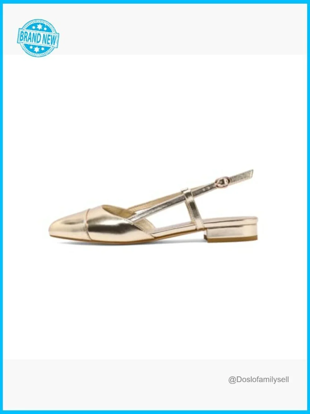 Slingback Flats Elegant Dressy Block Heel Double Strap Classic Comfortable